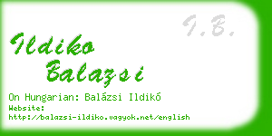 ildiko balazsi business card